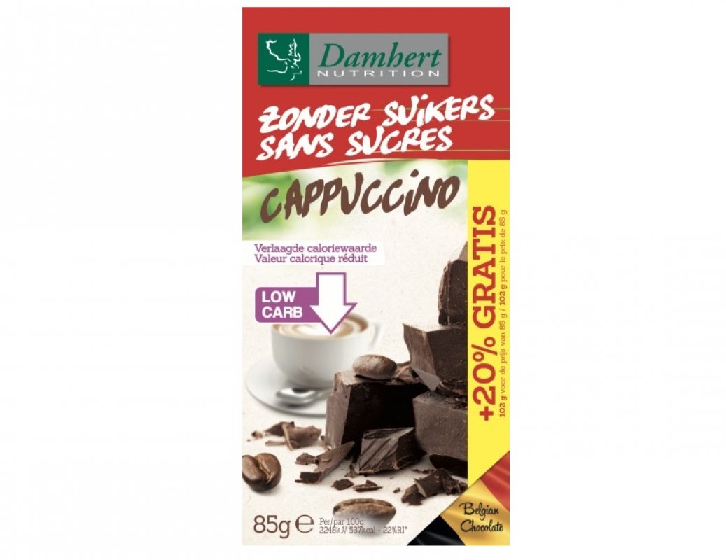 Chocolat noir cappuccino sans sucre ajouté 85g - D
