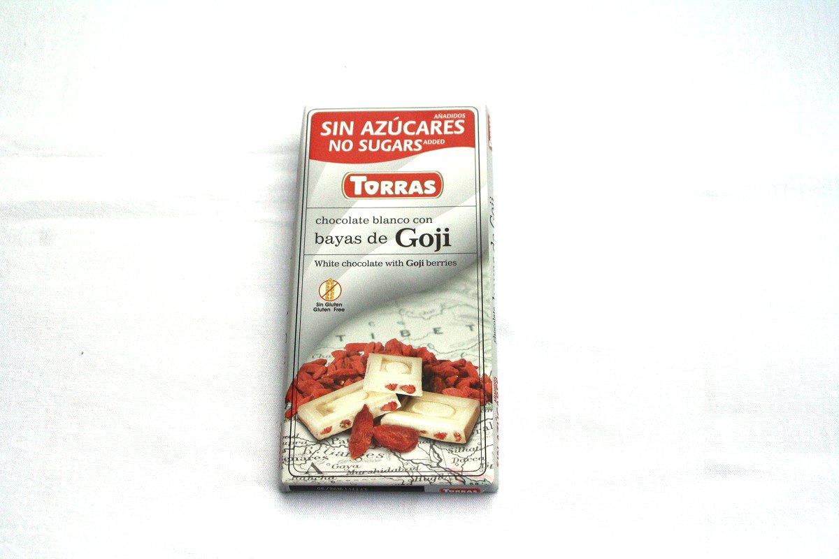 Tablette chocolat blanc et baies de goji Torras 75g