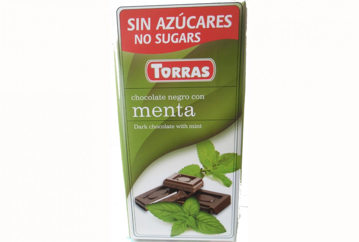 Tablette chocolat noir et menthe Torras. 75g