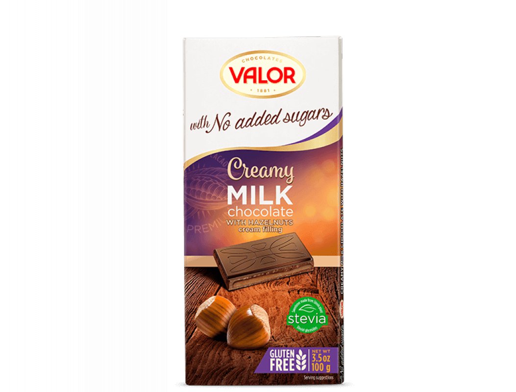 Chocolat au lait fourré de mousse de noisettes - 100 g - V