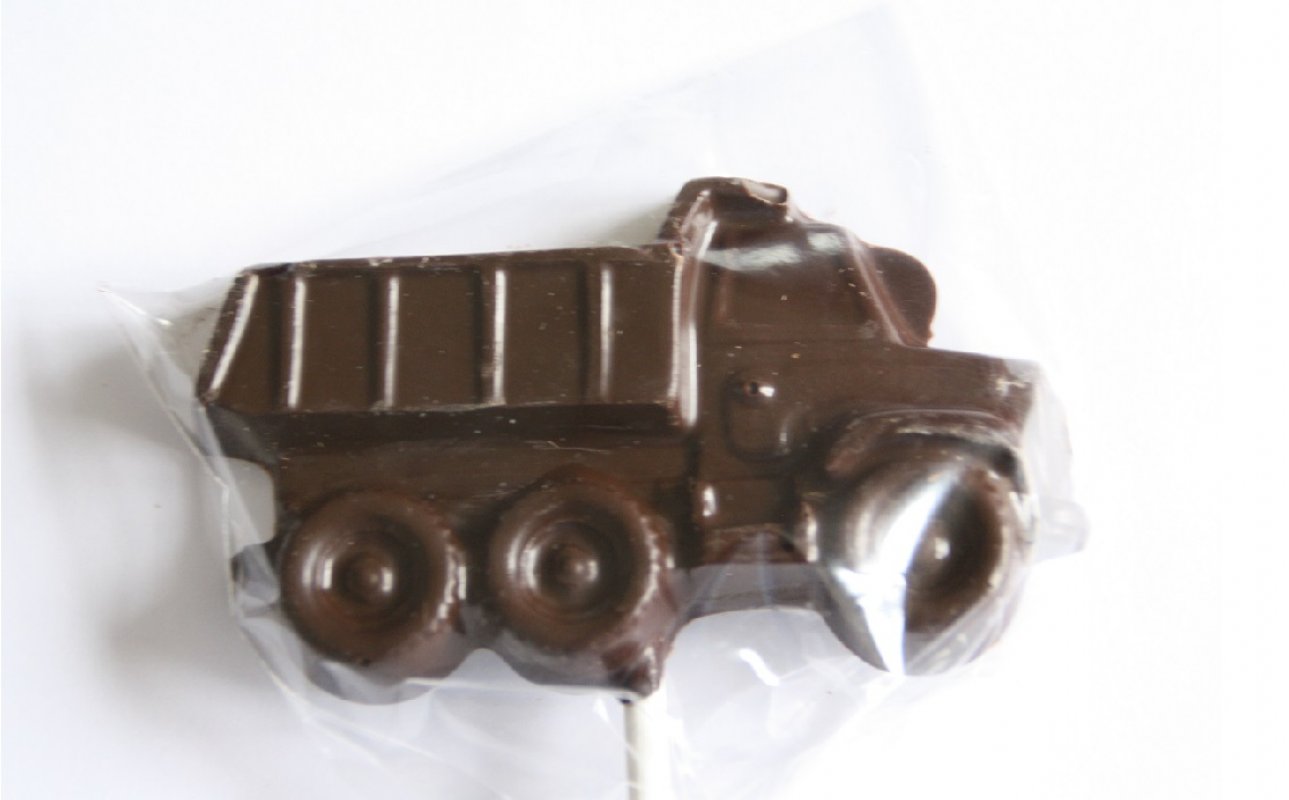 Sucette en chocolat noir modèle  "Camion" 
