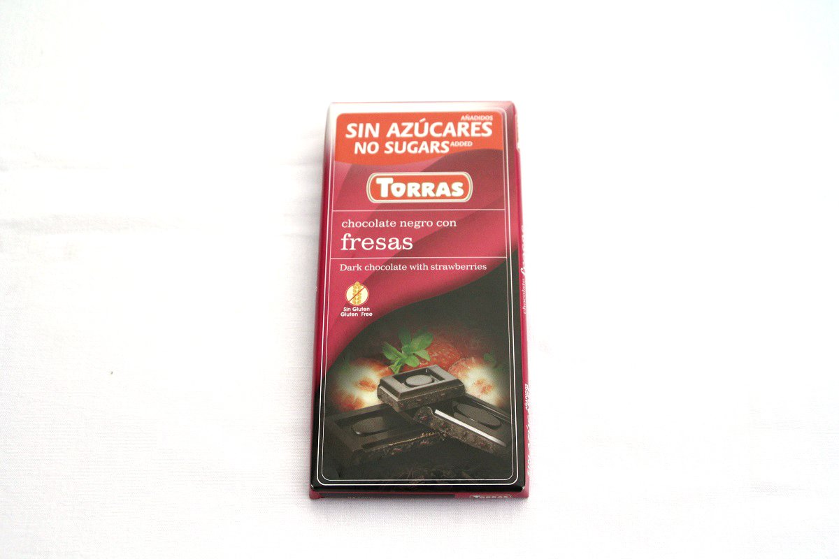 Tablette chocolat noir  fraise Torras 75g
