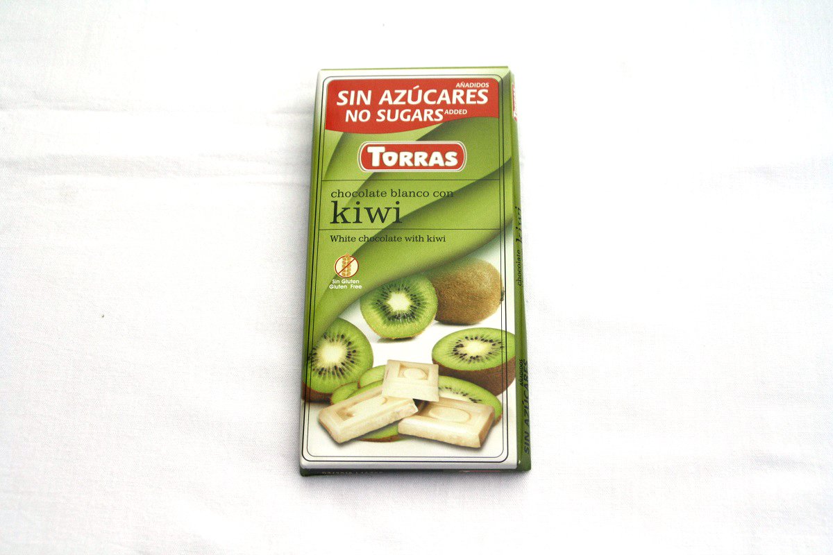 Tablette chocolat blanc kiwi Torras 75g